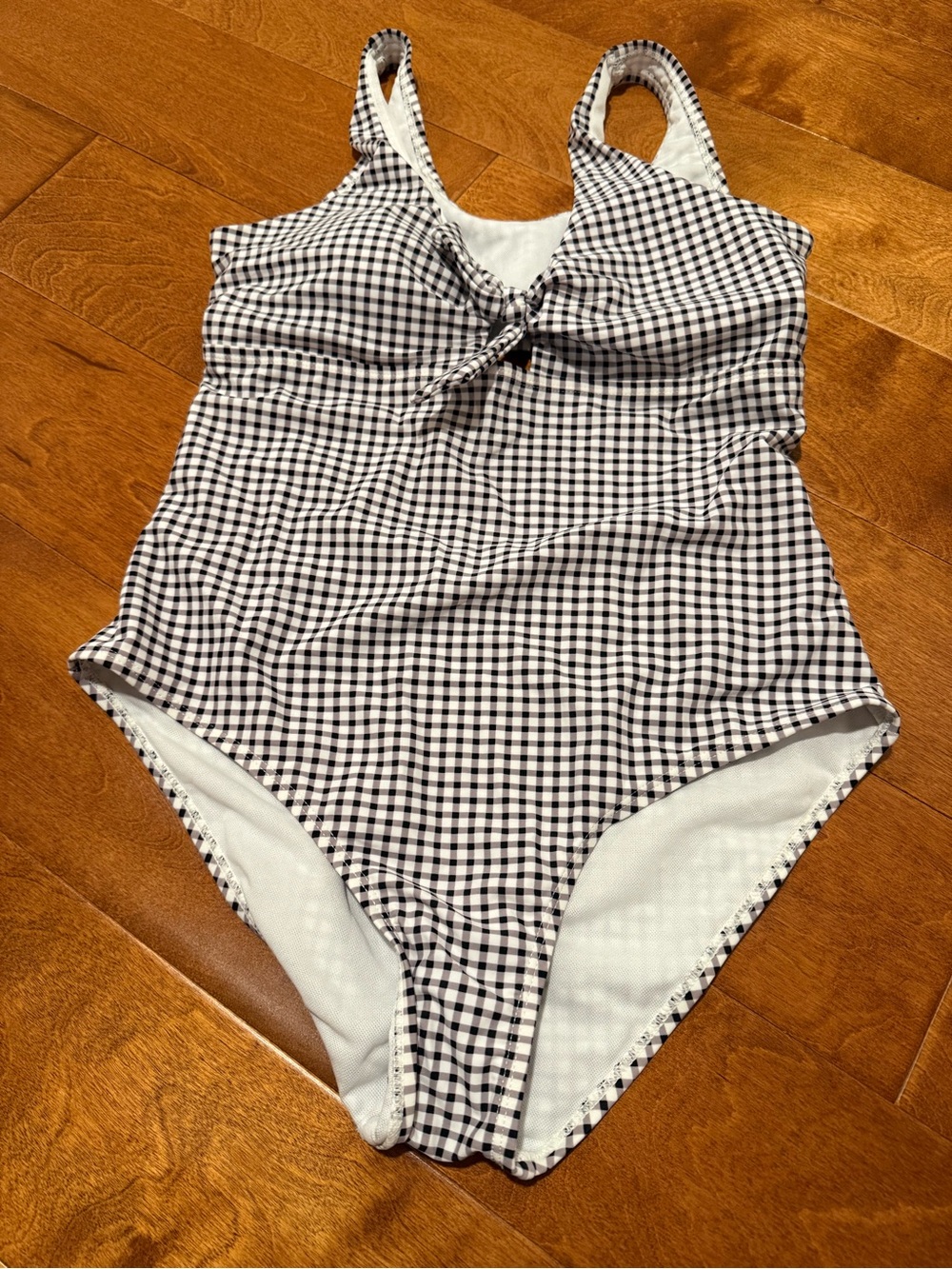 NIP Black & White Gingham One-Piece Swimsuit Size M